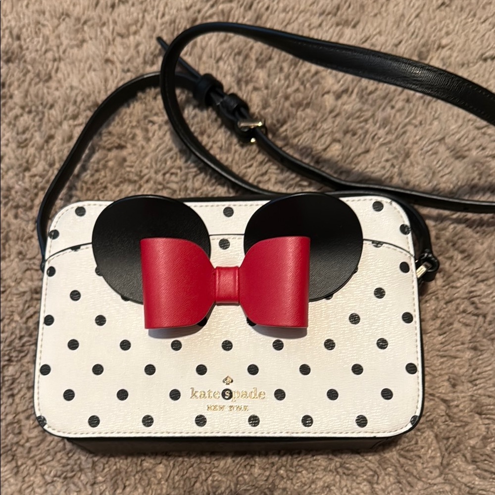 Kate Spade White and Black Polka Dot Kids Crossbody Bag